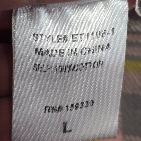 WOMENS FLANNEL CAPE SHIRT FLANNEL PLAID PINK AND GRAY HIGH LOW HEM EUC SIZE LG - Picture 7 of 8